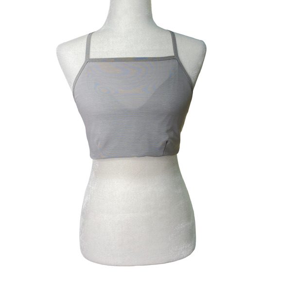 PRANA Womens Size Medium Epivine Sports Bra Gray Space Dye Racerback Long Line - Picture 2 of 7